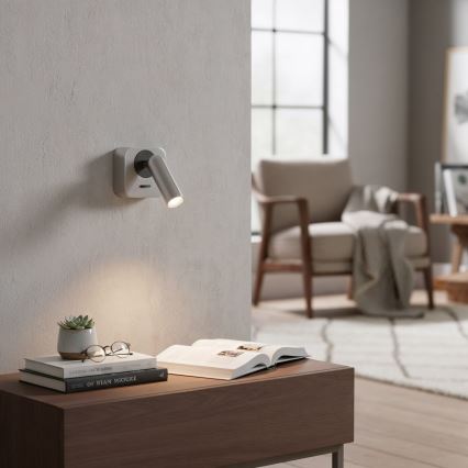 Ideal Lux - Foco de parede LED BEAN LED/3W/230V CRI 90 cromado brilhante