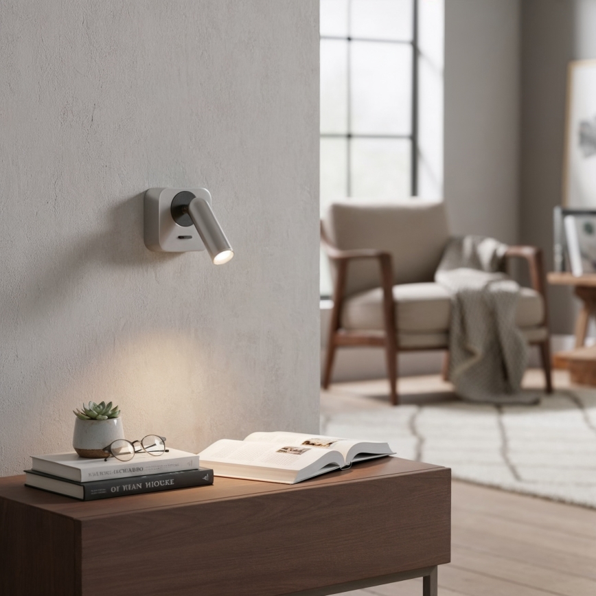 Ideal Lux - Foco de parede LED BEAN LED/3W/230V CRI 90 cromado brilhante