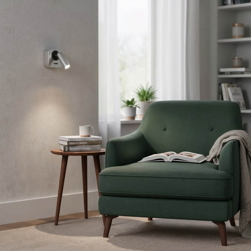 Ideal Lux - Foco de parede LED BEAN LED/3W/230V CRI 90 cromado brilhante