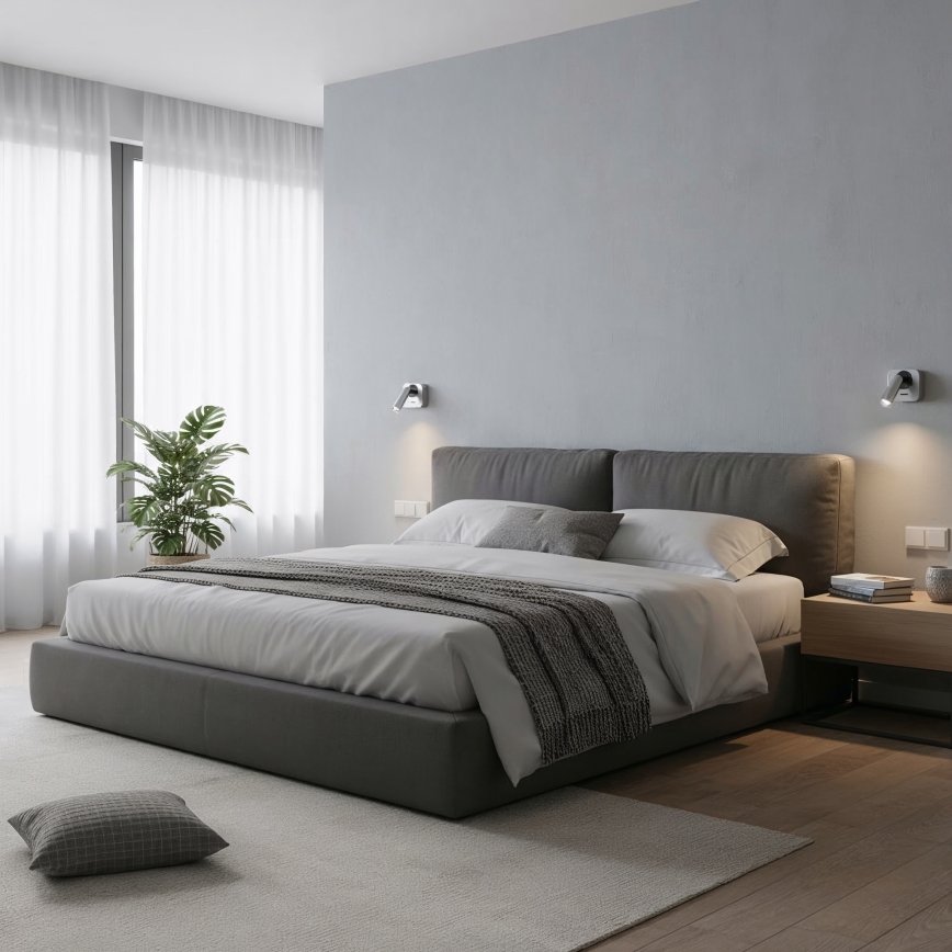 Ideal Lux - Foco de parede LED BEAN LED/3W/230V CRI 90 cromado brilhante