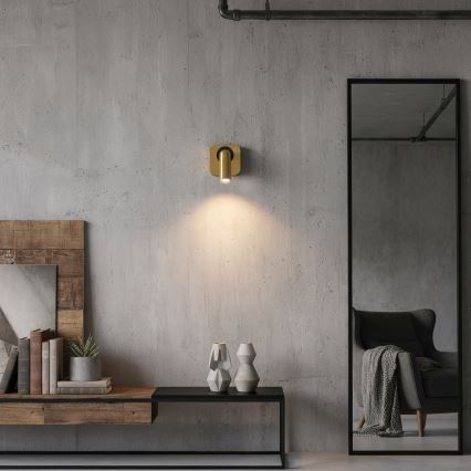 Ideal Lux - Foco de parede LED BEAN LED/3W/230V CRI 90 dourado