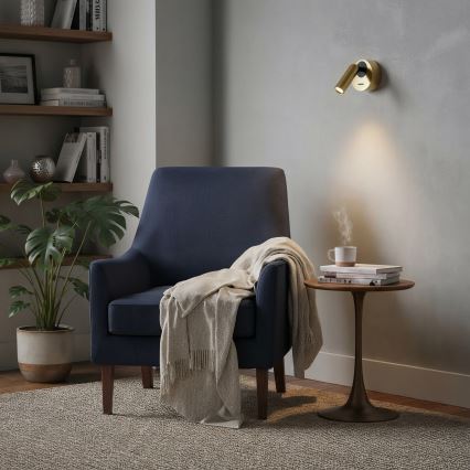 Ideal Lux - Foco de parede LED BEAN LED/3W/230V CRI 90 latão