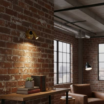 Ideal Lux - Foco de parede LED BEAN LED/3W/230V CRI 90 latão