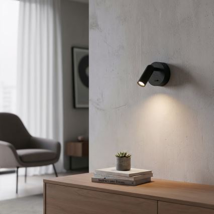 Ideal Lux - Foco de parede LED BEAN LED/3W/230V CRI 90 preto