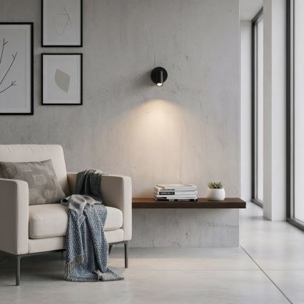 Ideal Lux - Foco de parede LED BEAN LED/3W/230V CRI 90 preto