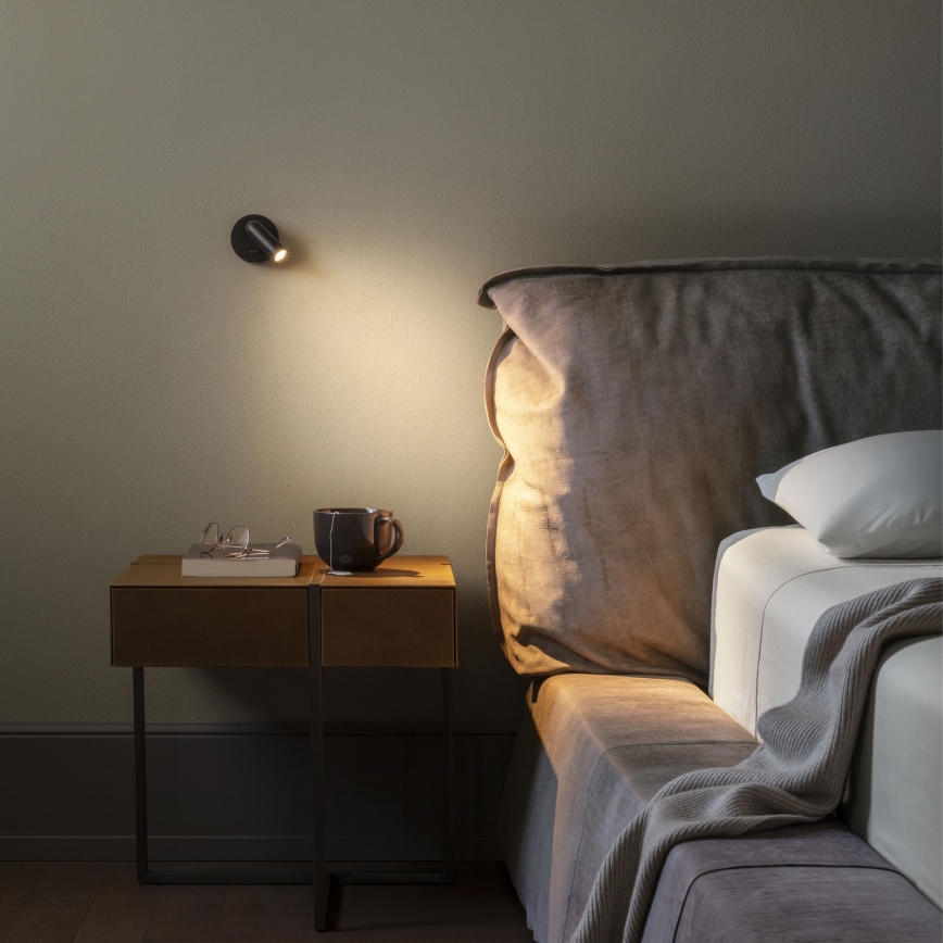 Ideal Lux - Foco de parede LED BEAN LED/3W/230V CRI 90 preto