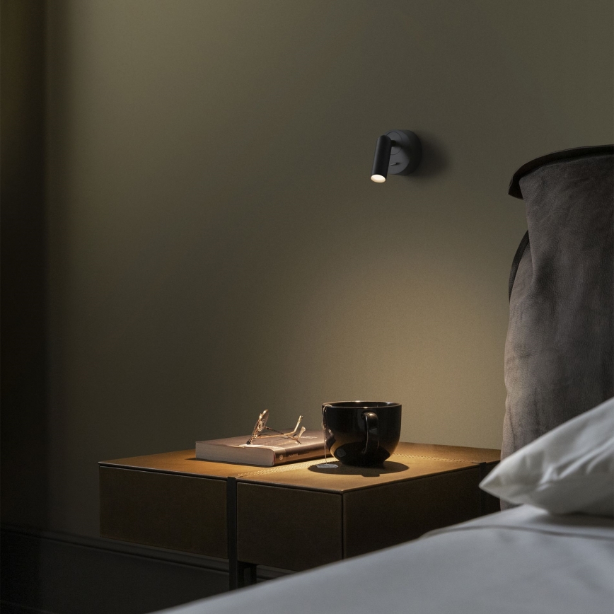 Ideal Lux - Foco de parede LED BEAN LED/3W/230V CRI 90 preto