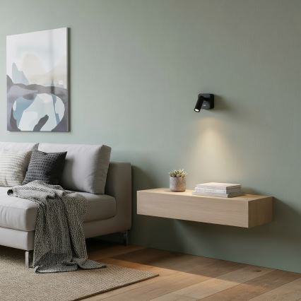 Ideal Lux - Foco de parede LED BEAN LED/3W/230V CRI 90 preto