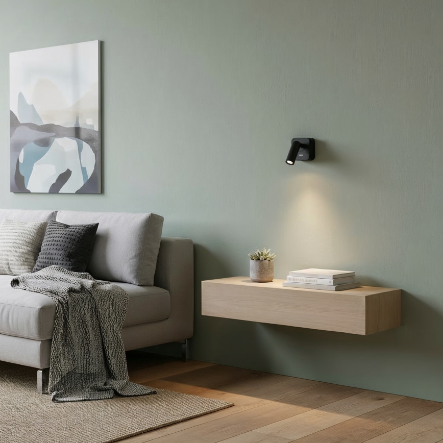 Ideal Lux - Foco de parede LED BEAN LED/3W/230V CRI 90 preto