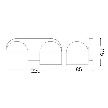 Ideal Lux - Foco de parede LED DODO 2xGX53/9W/230V branco