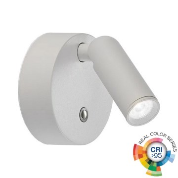 Ideal Lux - Foco de parede LED recarregável e regulável com controlo tátil BEAN LED/3W/5V 2200 mAh IRC 95 branco
