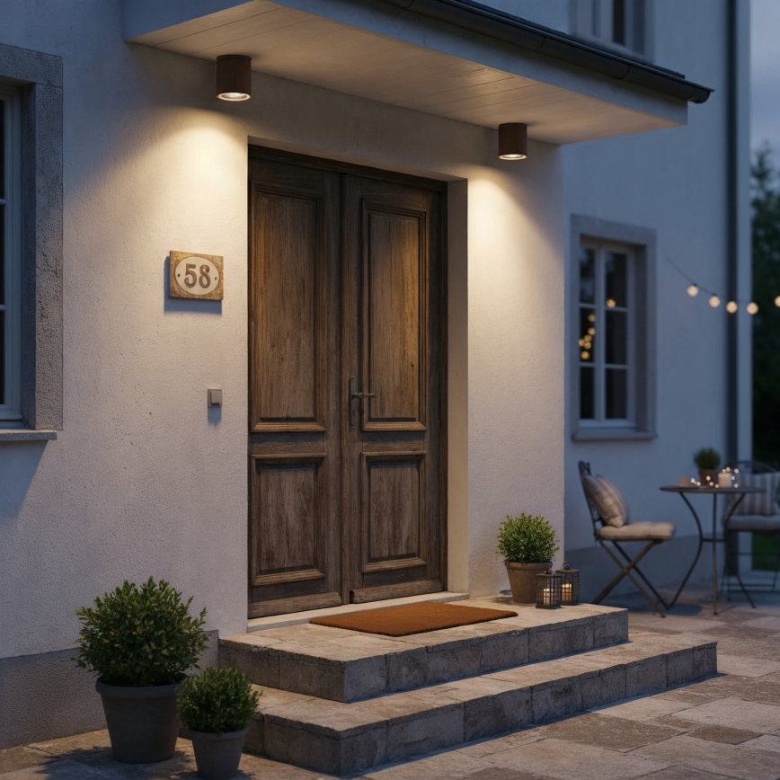 Ideal Lux - Foco exterior orientável GUN 1xGU10/28W/230V diâmetro 11 cm IP55 castanho