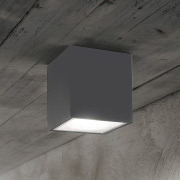 Ideal Lux - Foco exterior TECHO 1xGU10/20W/230V 9x9 cm IP54 antracite