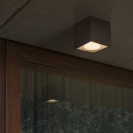Ideal Lux - Foco exterior TECHO 1xGU10/20W/230V 9x9 cm IP54 preto