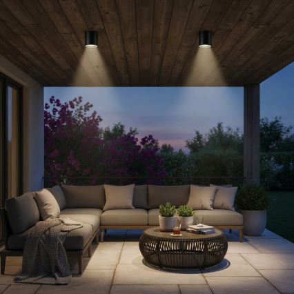 Ideal Lux - Foco para casa de banho GUN 1xGU10/28W/230V IP44 preto