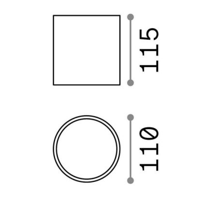Ideal Lux - Foco para casa de banho GUN 1xGU10/28W/230V IP44 preto