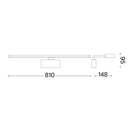 Ideal Lux - Iluminação de ilustração LED ALMA LED/18W/230V 81 cm CRI 90 dourado
