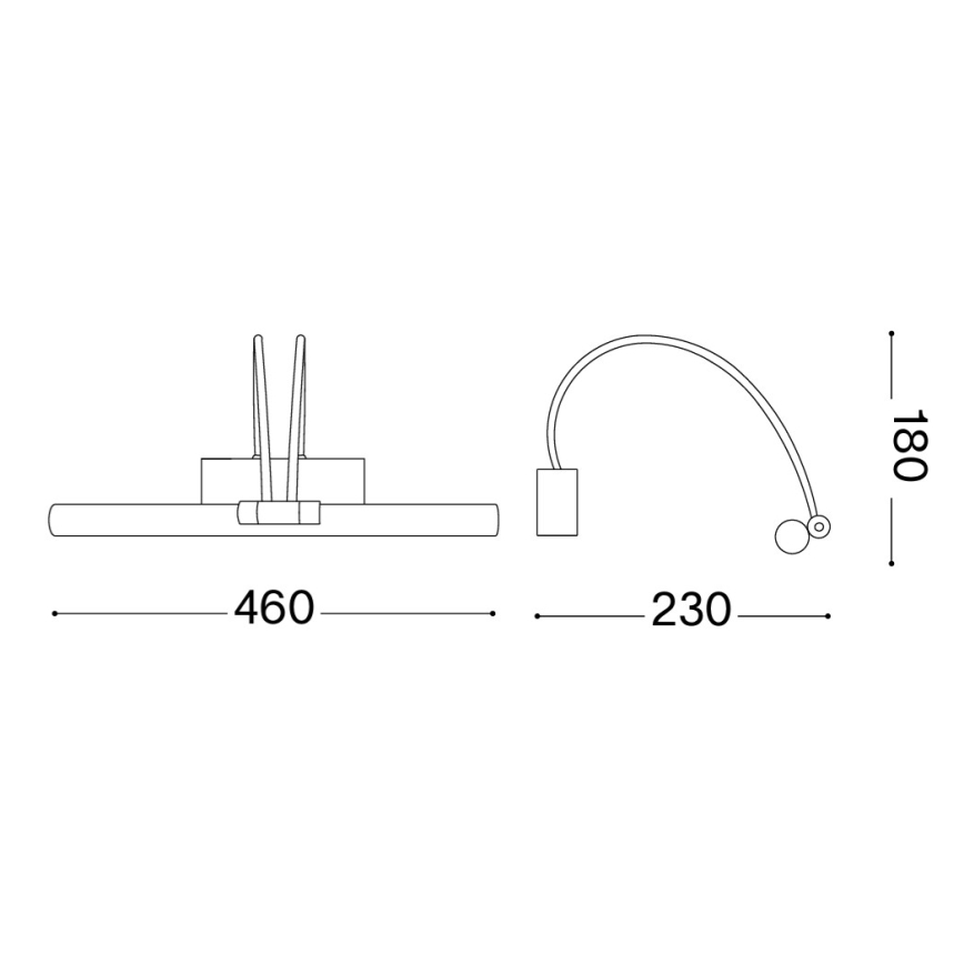 Ideal Lux - Iluminação de ilustração LED BOW LED/4,6W/230V 46 cm CRI 90 dourado