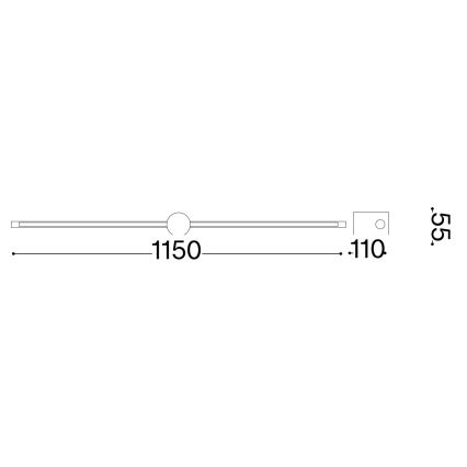 Ideal Lux - Iluminação de ilustração LED FILO LED/16W/230V 115 cm CRI 90 preto