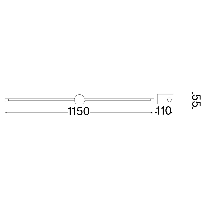 Ideal Lux - Iluminação de ilustração LED FILO LED/16W/230V 115 cm CRI 90 preto