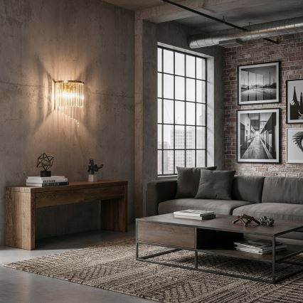 Ideal Lux - Iluminação de parede de cristal CARLTON 3xE14/40W/230V dourado