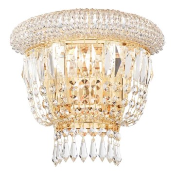 Ideal Lux - Iluminação de parede de cristal DUBAI 2xE14/28W/230V dourado