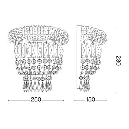 Ideal Lux - Iluminação de parede de cristal DUBAI 2xE14/28W/230V dourado