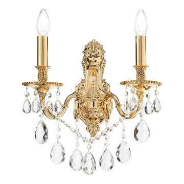 Ideal Lux - Iluminação de parede de cristal GIOCONDA 2xE14/40W/230V dourado