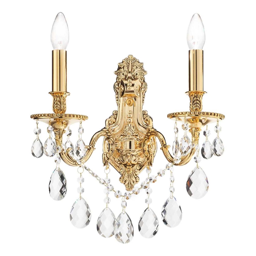 Ideal Lux - Iluminação de parede de cristal GIOCONDA 2xE14/40W/230V dourado