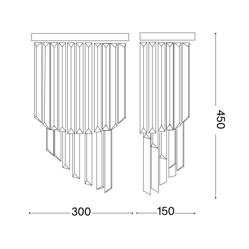 Ideal Lux - Iluminação de parede em cristal CARLTON 3xE14/40W/230V cromado brilhante