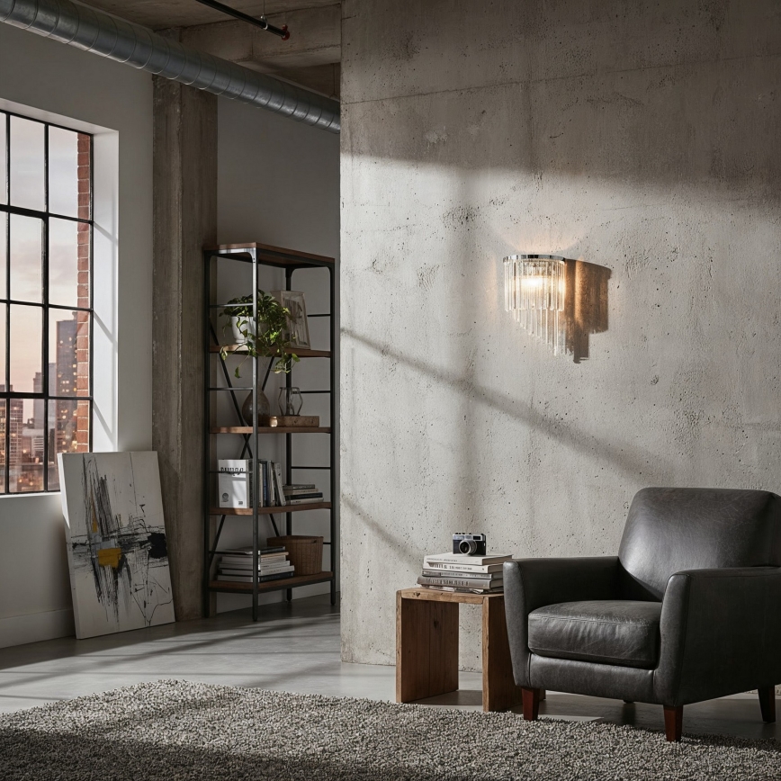 Ideal Lux - Iluminação de parede em cristal CARLTON 3xE14/40W/230V cromado brilhante