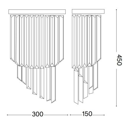 Ideal Lux - Iluminação de parede em cristal CARLTON 3xE14/40W/230V cromado brilhante