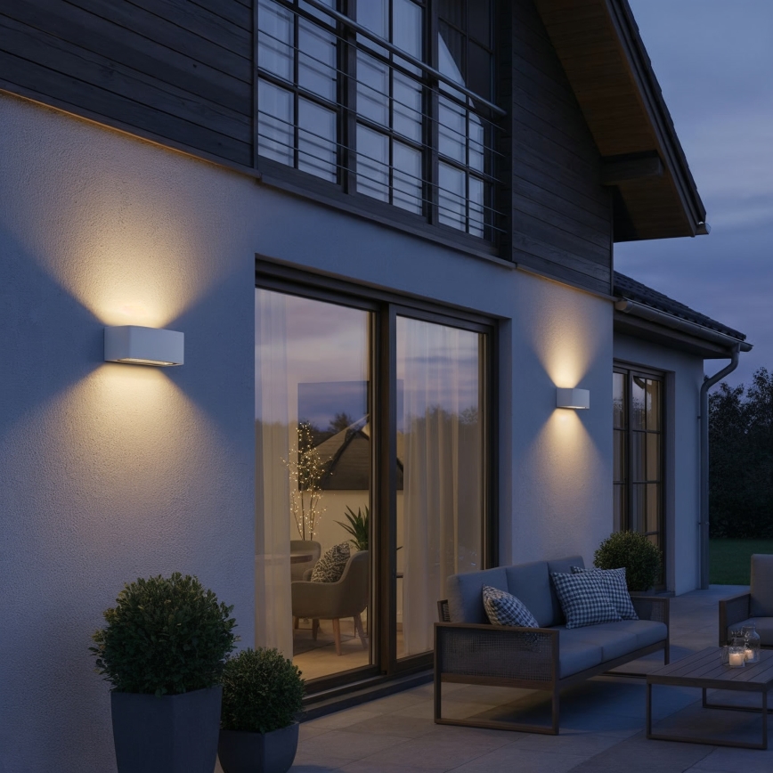 Ideal Lux - Iluminação de parede exterior ANDROMEDA 1xE27/60W/230V IP55 branco