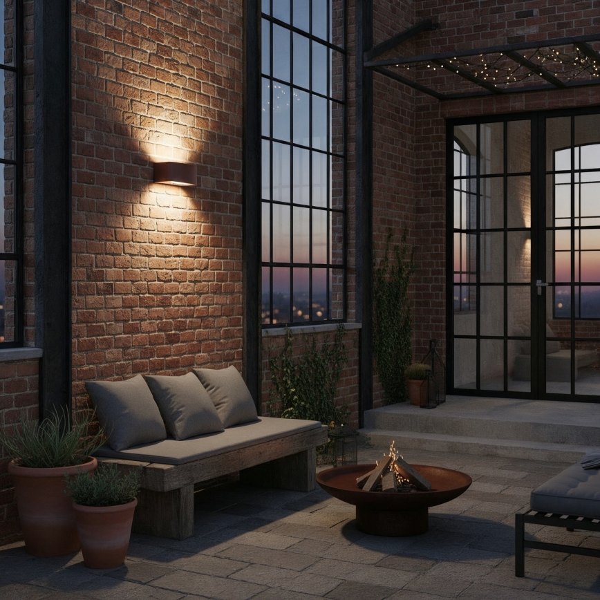 Ideal Lux - Iluminação de parede exterior ANDROMEDA 1xE27/60W/230V IP55 castanho