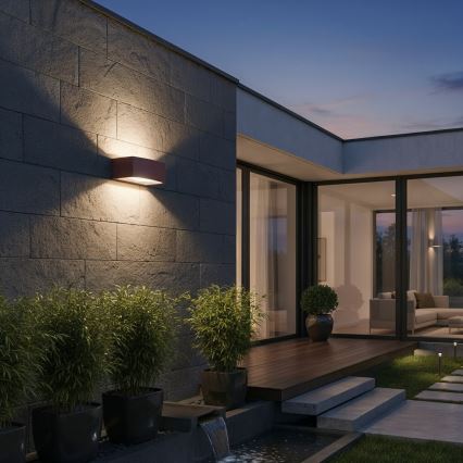 Ideal Lux - Iluminação de parede exterior ANDROMEDA 1xE27/60W/230V IP55 castanho