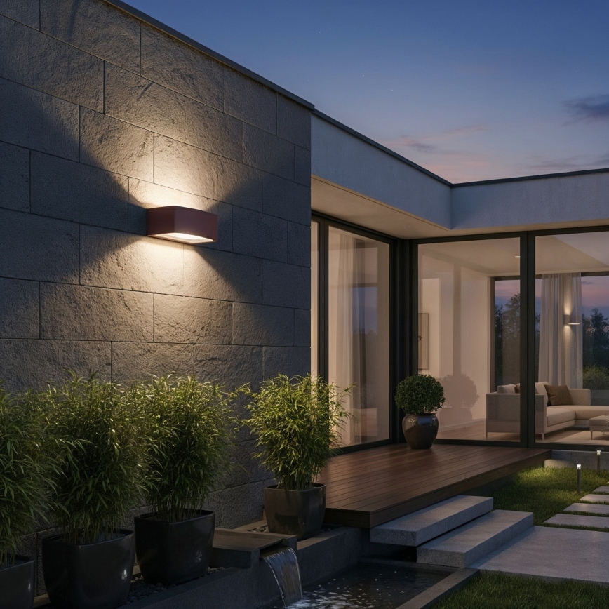 Ideal Lux - Iluminação de parede exterior ANDROMEDA 1xE27/60W/230V IP55 castanho