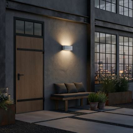 Ideal Lux - Iluminação de parede exterior ANDROMEDA 1xE27/60W/230V IP55 cinzento