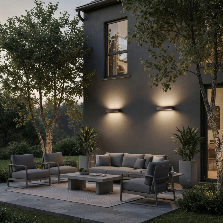 Ideal Lux - Iluminação de parede exterior ANDROMEDA 2xE27/60W/230V IP55 cinzento