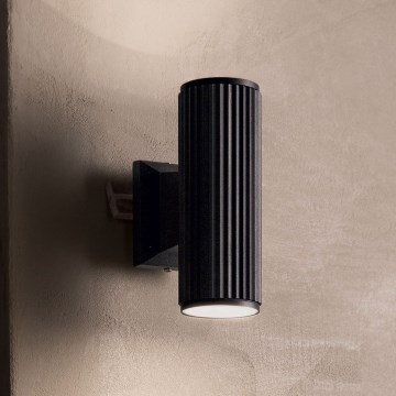 Ideal Lux - Iluminação de parede exterior BASE 2xGU10/28W/230V IP44 preto