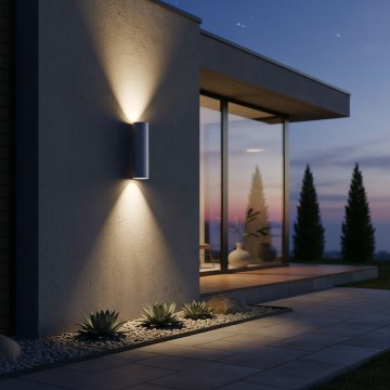 Ideal Lux - Iluminação de parede exterior GUN 2xGU10/35W/230V IP44 antracite