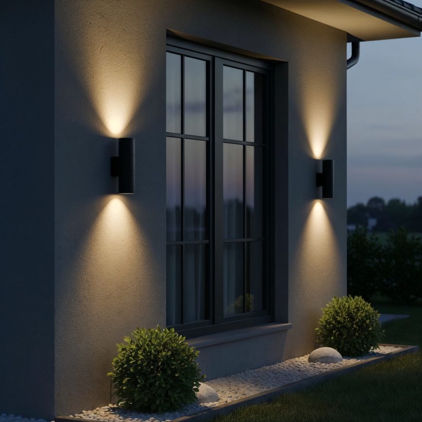 Ideal Lux - Iluminação de parede exterior GUN 2xGU10/35W/230V IP44 antracite