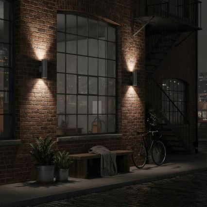 Ideal Lux - Iluminação de parede exterior GUN 2xGU10/35W/230V IP44 antracite