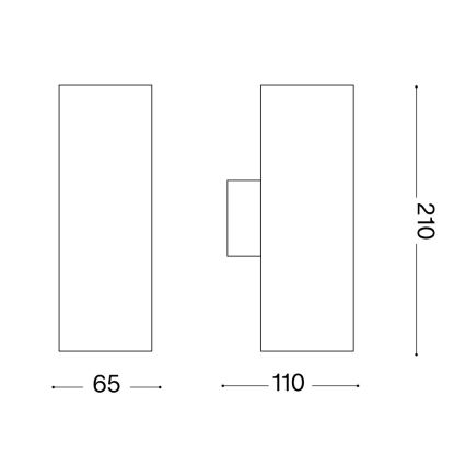 Ideal Lux - Iluminação de parede exterior GUN 2xGU10/35W/230V IP44 antracite