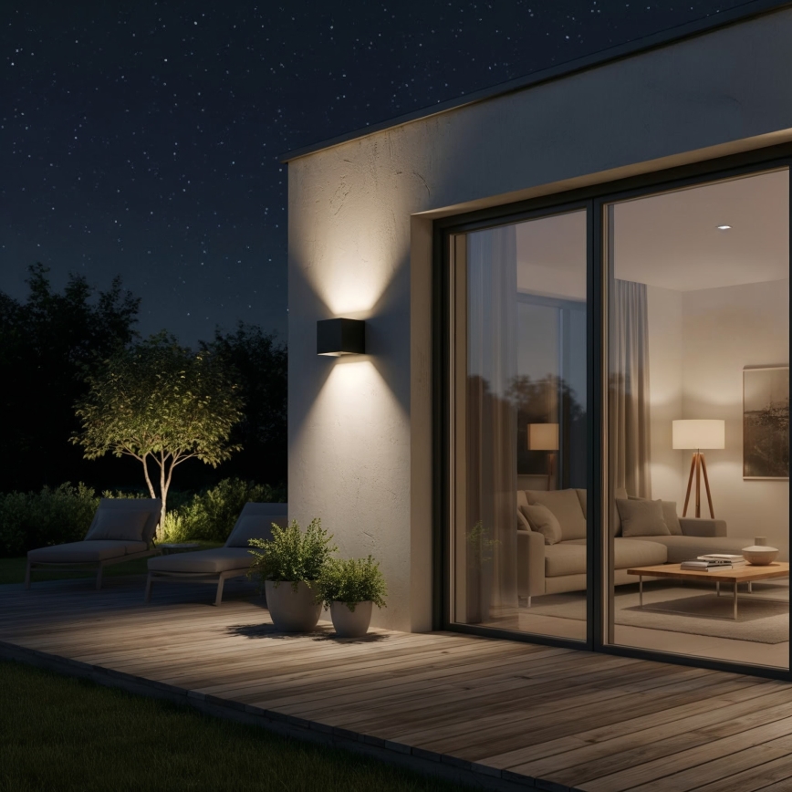 Ideal Lux - Iluminação de parede exterior LED ATOM LED/12W/230V CRI 90 IP54 preto