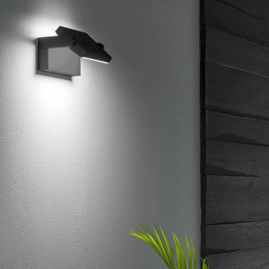 Ideal Lux - Iluminação de parede exterior LED SWIPE LED/21W/230V CRI 90 IP54 antracite