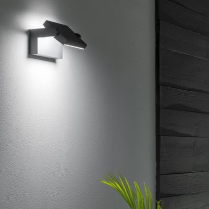 Ideal Lux - Iluminação de parede exterior LED SWIPE LED/21W/230V CRI 90 IP54 antracite