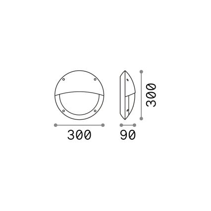 Ideal Lux - Iluminação de parede exterior LUCIA 1xE27/23W/230V IP66 preto