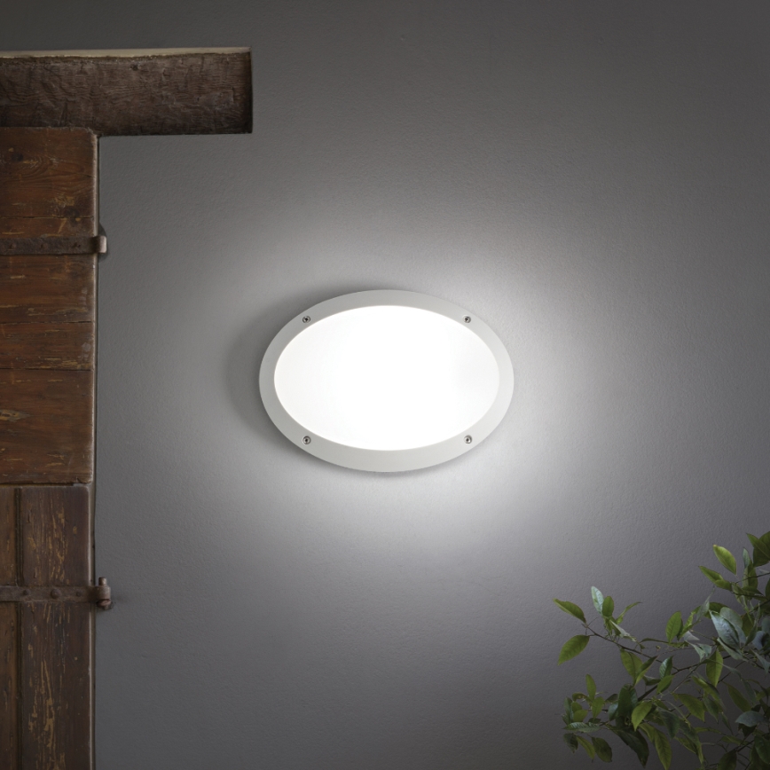 Ideal Lux - Iluminação de parede exterior MADDI 1xE27/23W/230V IP66 branco