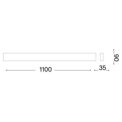 Ideal Lux - Iluminação de parede LED DELTA LED/37W/230V 4000K 110 cm CRI 90 preto