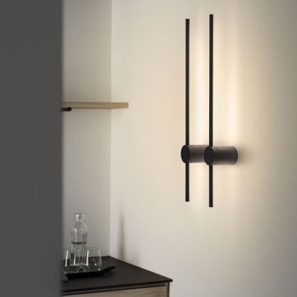 Ideal Lux - Iluminação de parede LED ESSENCE LED/12W/230V 3000K 70 cm CRI 90 preto